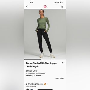 Lululemon Joggers Comapred from 98$